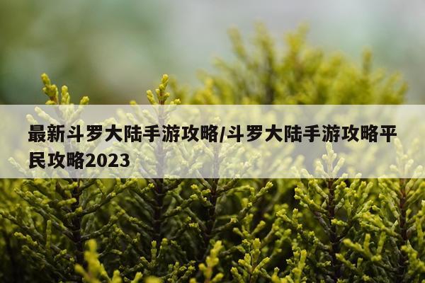 最新斗罗大陆手游攻略/斗罗大陆手游攻略平民攻略2023